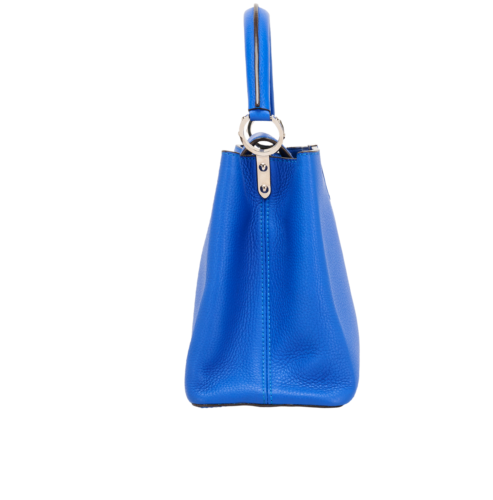 Capucines MM, &pound;2,400, Handbags, Blue, Leather, Side view